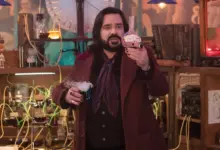 Matt Berry as the 18th century English vampire Laszlo Cravensworth in What We Do in the Shadows.